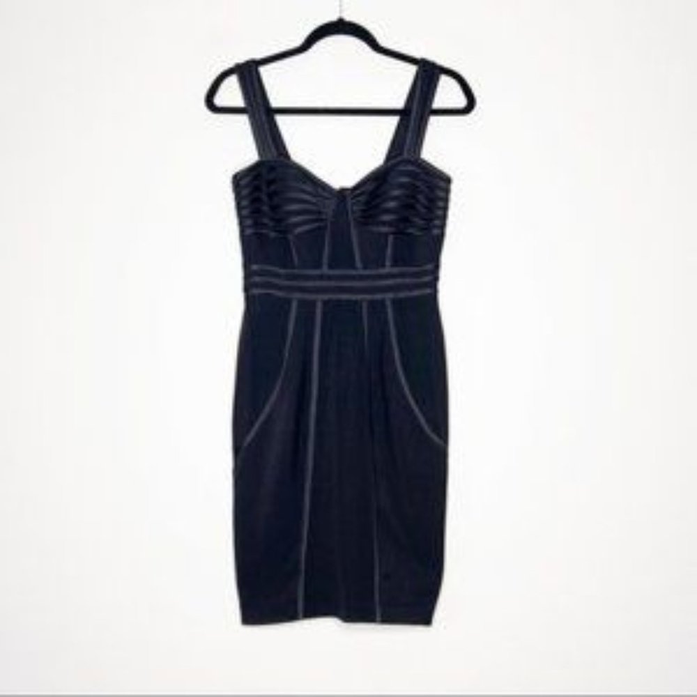 Cache Black Midi Bodycon Dress
